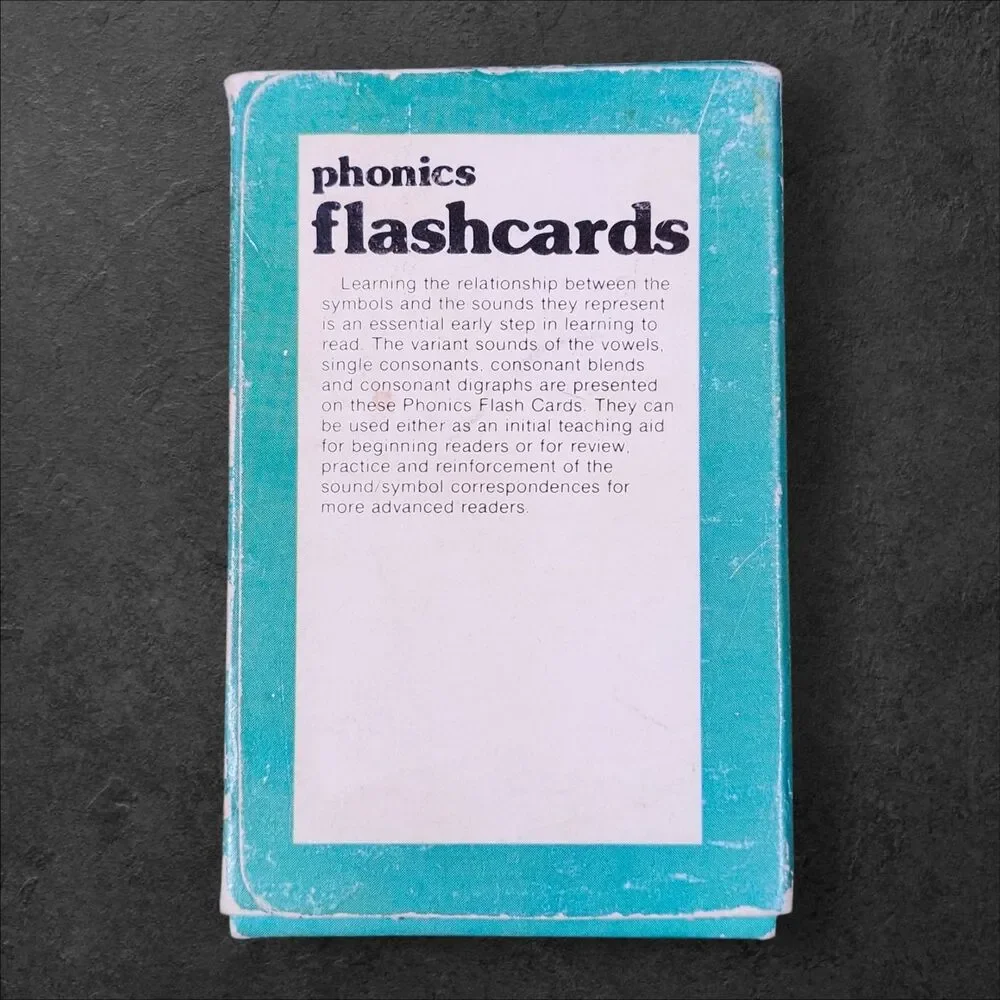 Vintage 1970s Warren Phonics Flash Cards Complete Set Teaching Aid Ephemera